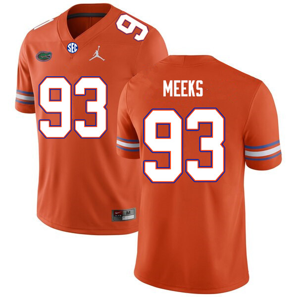 Men #93 Dylan Meeks Florida Gators College Football Jerseys Sale-Orange